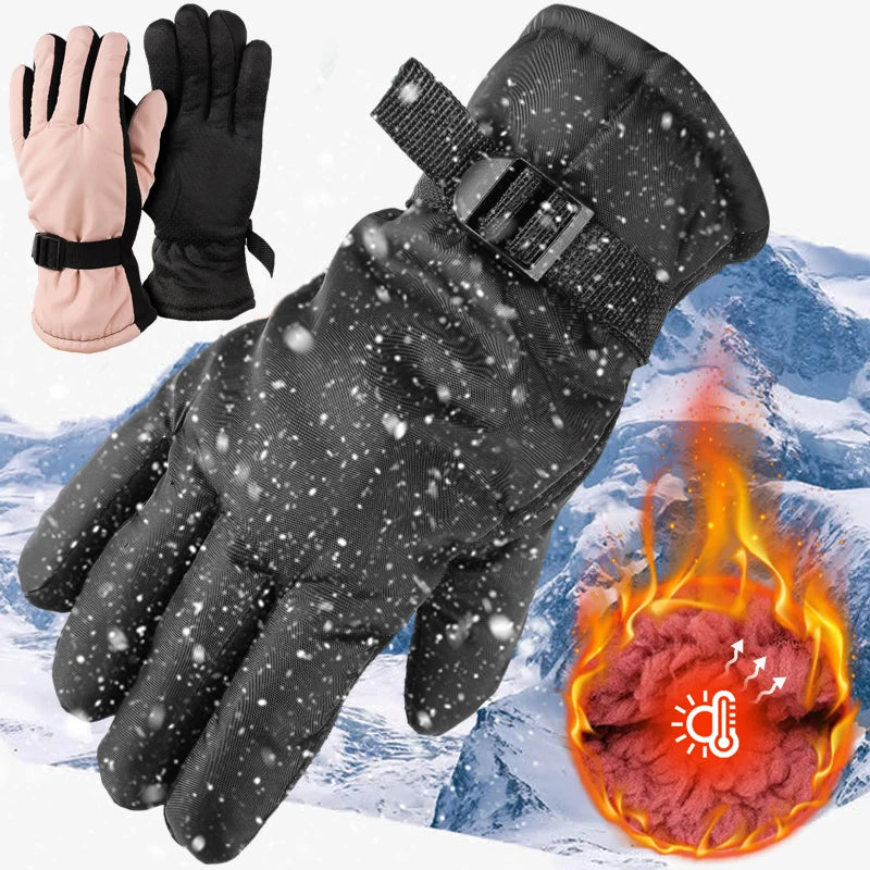 Unisex Winter Five-finger Gloves Men Outdoor Waterproof Skiing Riding Hiking Motorcycle Cycling Warm Non-slip Thermal Mittens