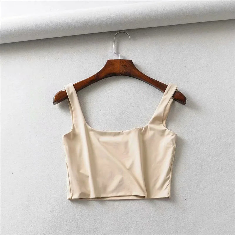 Hot Sale Summer Women Sexy Sleeveless Tops Fashion Short Square Collar Tank Tops 4 Colors