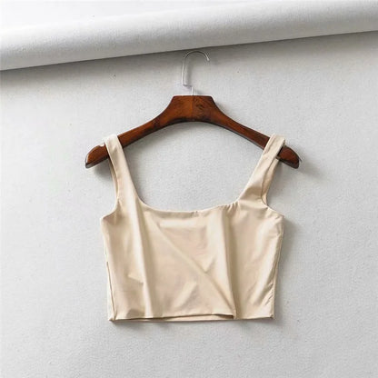 Hot Sale Summer Women Sexy Sleeveless Tops Fashion Short Square Collar Tank Tops 4 Colors