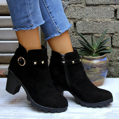 2024 New Spring Winter Women Boots High Quality Lace-up European Ladies Shoes for Women High Heels Women Boots Fast Delivery