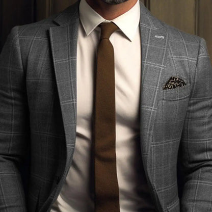 British Style Men Plaid Fashion High End Slim Wedding Banquet Slim Prom Tuxedo Classic British Style Mens Business coat 1 PC