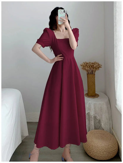 Dresses for Women 2023 Spring New White Dress Women's White Skirt Waist Slimming Temperament Over-the-knee Long Skirt Summer