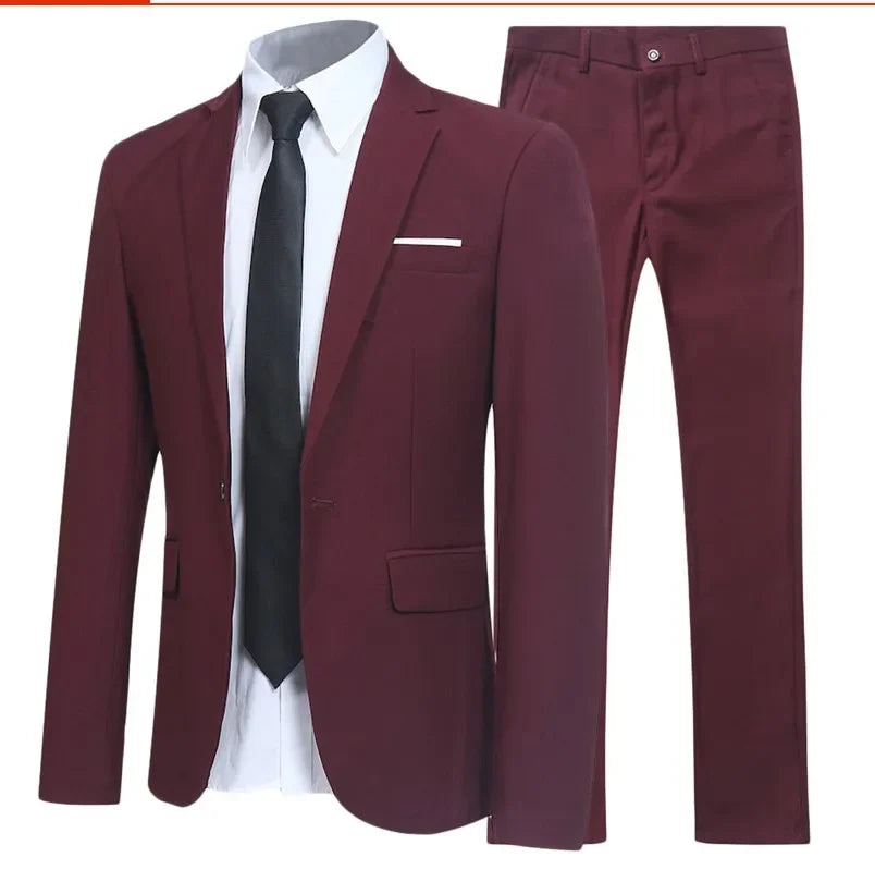 Men Suits For Business Wedding Elegant Blazers 2 Pieces 3 Sets Formal Full Ternos Marriage Clothes Pants Jackets Luxury Costume