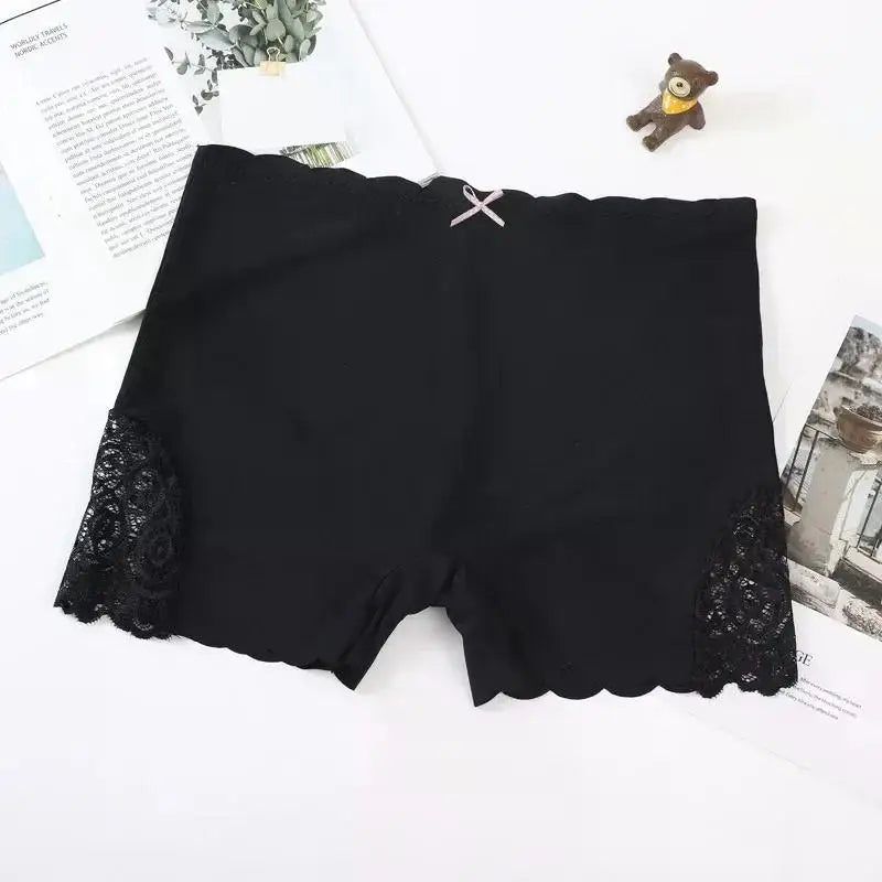 Sexy Lace Edge Soft Seamless Safety Short Pants Summer Under Skirt Shorts Modal Ice Silk Breathable Short Tights Women Underwear