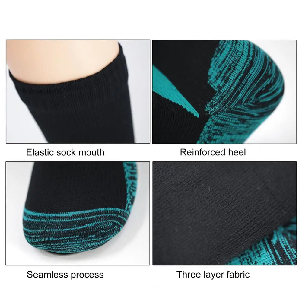 1 Pair Waterproof Hiking Socks Elastic Breathable Mid-Tube Skiing Socks Soft Foot Protection Wading Skiing Socks For Winter