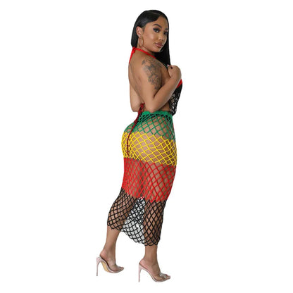 Sexy Off Shoulder Women Fringe Tassel Crochet Tunic Beach Cover Up Dress Knit Hollow Out Assorted Colors Party Long Dress