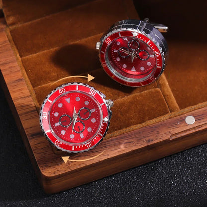 Clock Cufflinks Light Luxury Personalized Art Men's Women's French Suit Shirts Rotatable  Wedding Anniversary Holiday Gifts