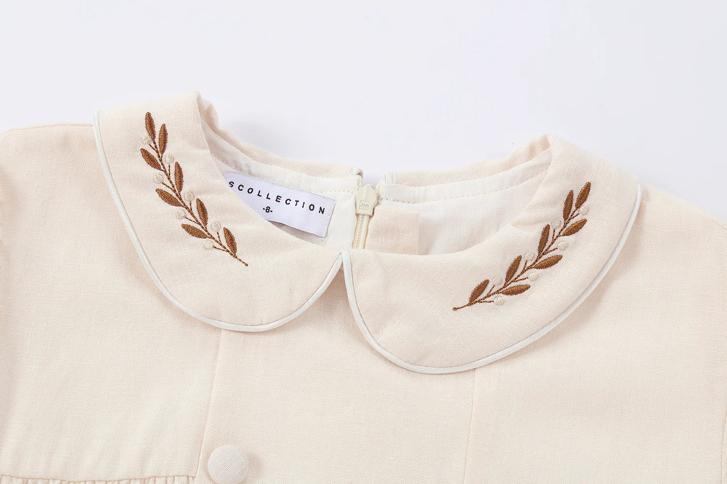AS Linen Embroidery Collection 25SS Familly Match Clothing Set Girls Linen Dress Boy Shirt and Shorts