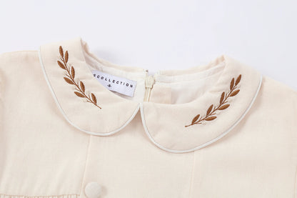 AS Linen Embroidery Collection 25SS Familly Match Clothing Set Girls Linen Dress Boy Shirt and Shorts