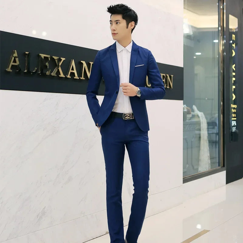 Men Suits For Business Wedding Elegant Blazers 2 Pieces 3 Sets Formal Full Ternos Marriage Clothes Pants Jackets Luxury Costume