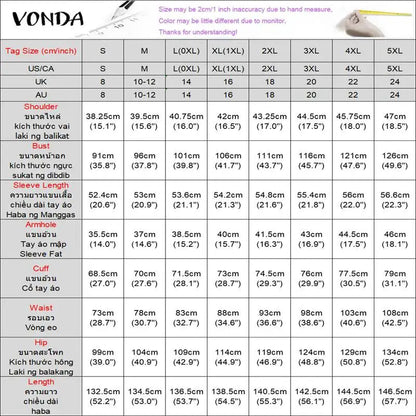 Plus Size 5XL VONDA Women One Off Sholuder Maxi Dress Bohemian Ruffled Printed Vestidos 2024 Fashion Casual Floor-Length Robe