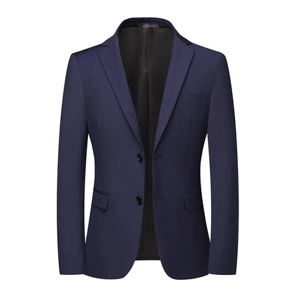 Blazer New Men's Fashion Business Solid Color British Style Professional Work Groom Wedding Dress Best Man Blazer Jacket