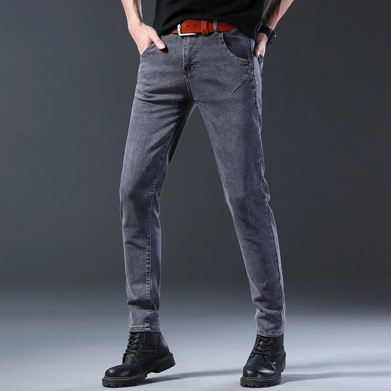 2024 New Men Spring and Autumn Korean Version Comfort Men Stretch Youth Slim Fashion  Skinny Jeans Pants Designer Clothes