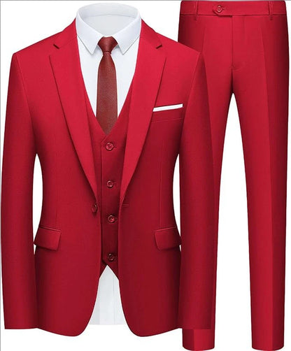 Suit For Men Elegant Wedding 3 Pieces 2 Sets Blazers Full Jackets Vest Pants Formal Fashion Luxury Coats 2025 Classic Costume