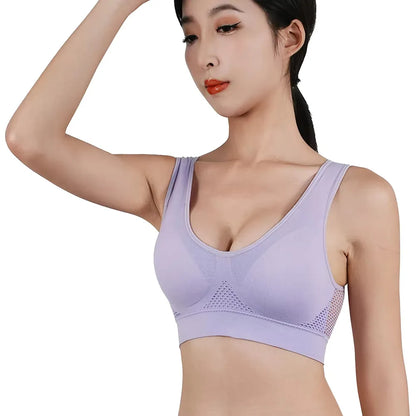 Women Large Sports Bra No Steel Ring Seamless Bra Anti Sagging Gathering Bralette Pad Gym Runing Bras Yoga Vest Underwear S-6XL