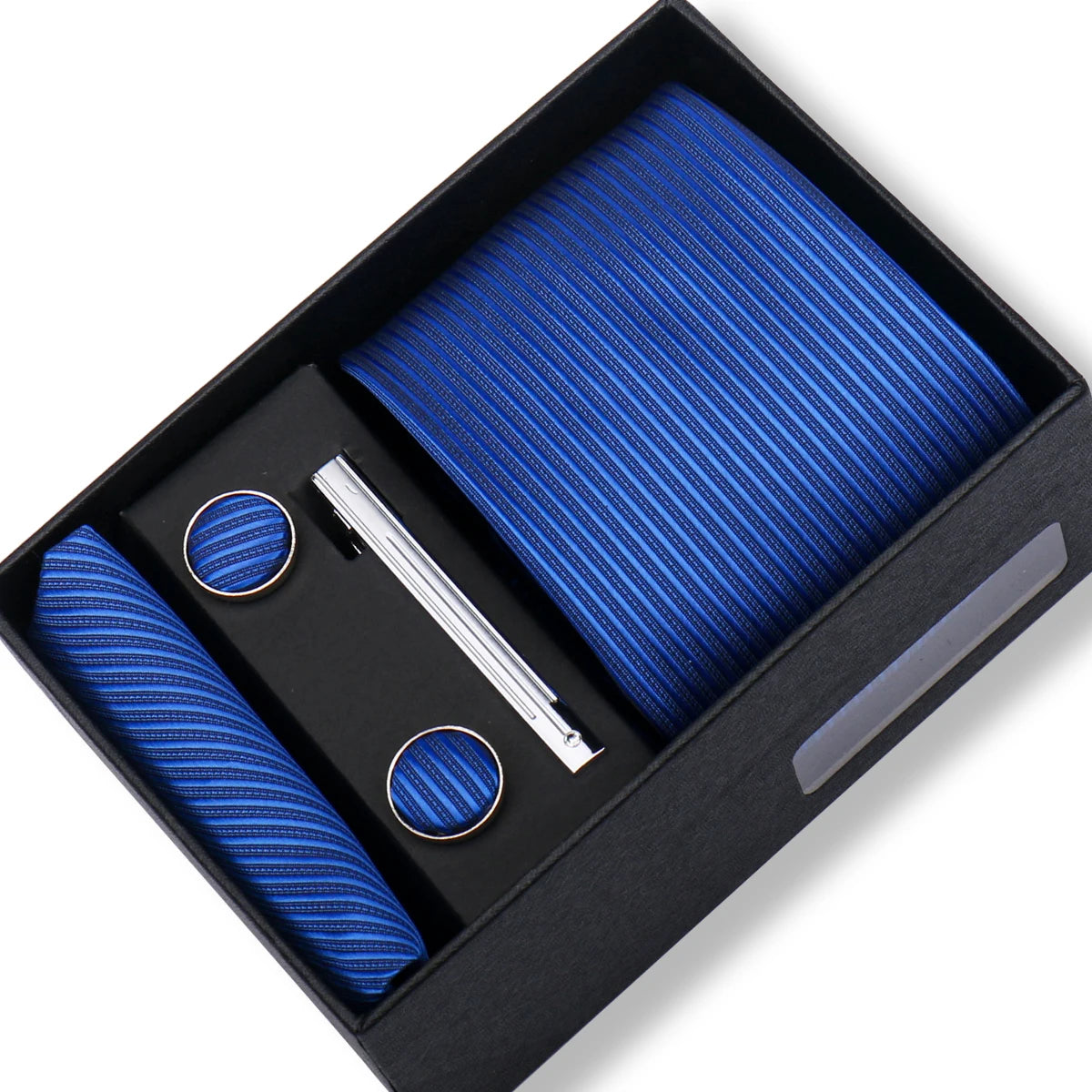 Ties Gift Box Brand Design Top Quality Jacquard Necktie Hanky Cufflink Set Tie Clip For Men Gravatas Business Wedding