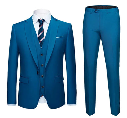 Elegant Suits For Men Wedding 3 Pieces 2 Set Luxury Fashion Classic Full Jackets Vest Pants Blazers Outfit 2024 Formal Costume