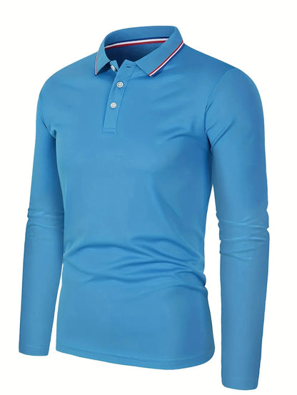 Men's Spring and Autumn Casual Breathable Comfortable Polo Shirt Hot Selling Fashion Men's Business Long Sleeve T-Shirt