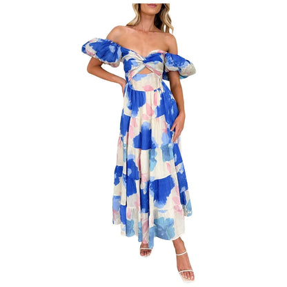 Vestidos Para Mujer Spring Formal Dresses For Women V-Neck Floral Long Dress Casual Summer Dresses For Women Floral Formal Dress