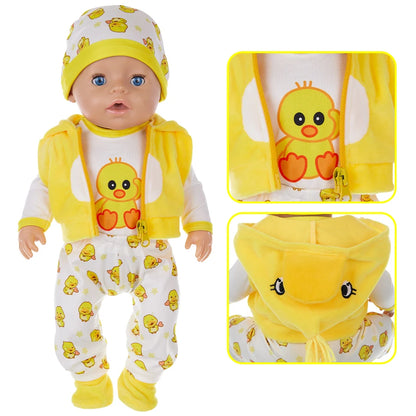 2023 New Cute frog Suits Fit For 43cm Baby Doll 17 Inch Reborn Baby Doll Clothes