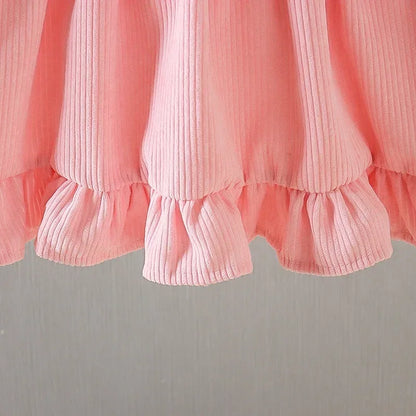 Baby Girl Dresses Spring and Autumn Floral Bear Girl Dresses Cute Long Sleeve Girls Dresses Baby Clothes Girl ﻿