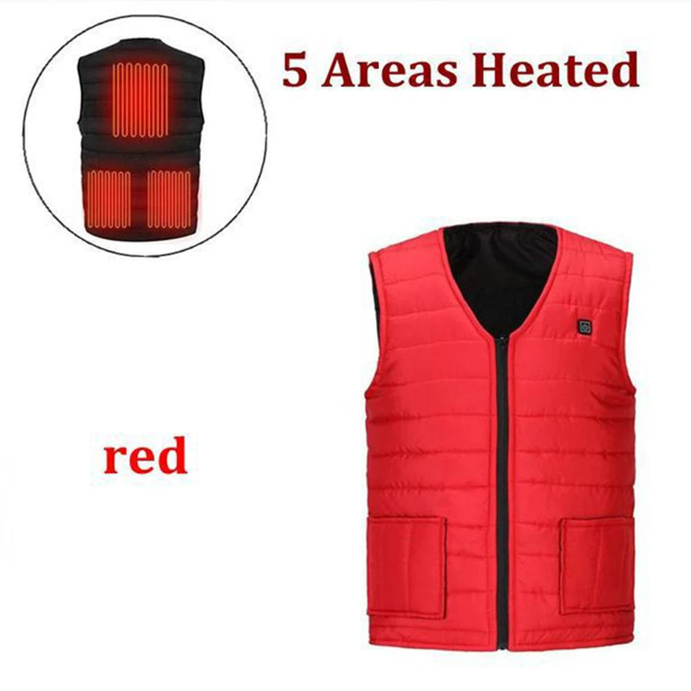 Unisex Heated Vest 9 Area Heating Thermal Jacket USB Electric Heating Vest Men Women Smart Headed Waistcoat for Outdoor Camping