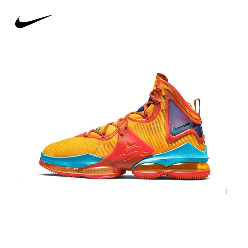 Nike Lebron 19 shock-absorbing durable wrapped supportive Mid Top Air Zoom practical basketball shoes for men and women