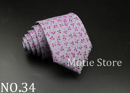 New Style Fashion Jacquard Floral Paisley Necktie Polyester Male Narrow Red Blue Tie Suit Shirt Gift For Men Accessory Gravatas