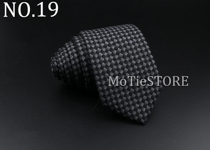 Men's Plaid Tie Cotton Black Grey Red Necktie Handmade Wool Narrow Collar Ties Wedding Business Party Suit Shirt Gift Accessory