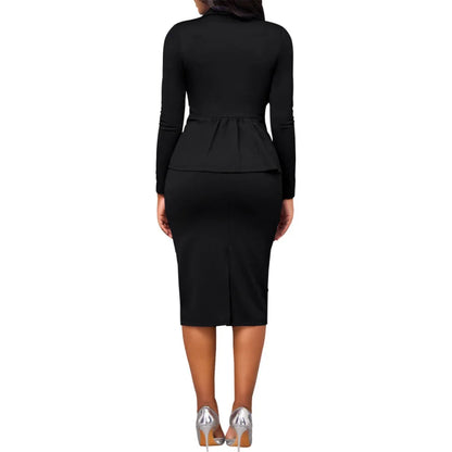 New Arrival 2024 Midi Skirt Suit Workwear Single Breasted Top Blazer 2 PCS Set Suit Women Office Lady Two Piece Skirt Set