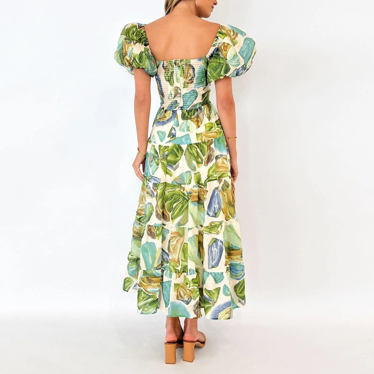 Vestidos Para Mujer Spring Formal Dresses For Women V-Neck Floral Long Dress Casual Summer Dresses For Women Floral Formal Dress