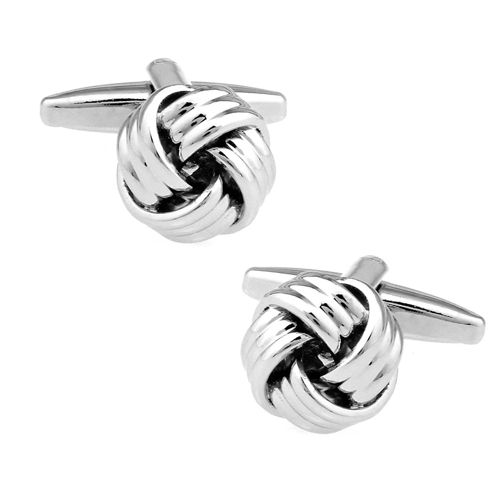 iGame Fashion Knot Cuff Links Quality Brass Material Woven Ball Design Cufflinks For Wedding  Men