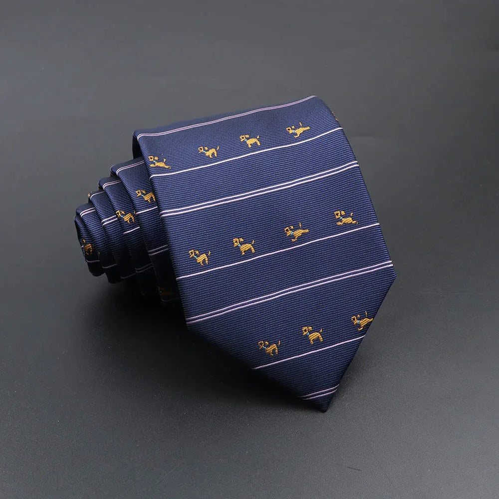 Men's Fashion Tie 8cm Blue Necktie Classic Plaid Striped Neck Tie Paisley Floral Neckties Daily Wear Cravat Wedding Party Gift