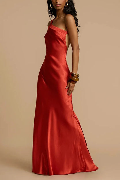 Spring Summer Slim Off Shoulder Evening Dresses Women Solid Color Slant Collar Backless Package Hip Bodycon Party Dress Female