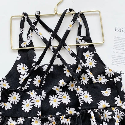 Girls Casual Dresses Little Daisy Printed Slip Sleeveless Dress Kids Dresses for Girls 2 To 6 Years Flower Girl Dresses Weddings