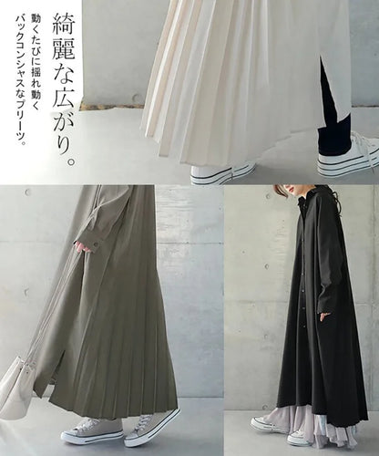 Spring Long Shirt Dress A-line Women's Dress Elegant Pleated Long Sleeve Casual Dresses Female Fashion Oversize Ladies Clothes
