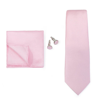 Necktie Fashion Brand Handmade Solid Necktie Handkerchief Cufflinks Set For Men Ties Suit Shirts Wedding Accessories Man Gifts