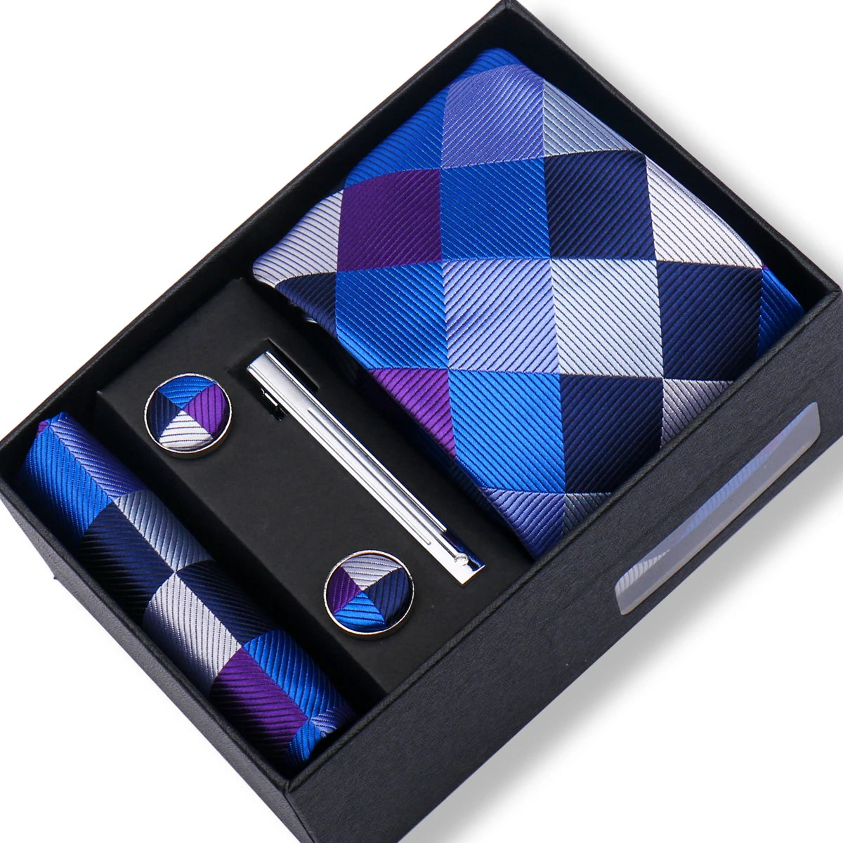 Ties Gift Box Brand Design Top Quality Jacquard Necktie Hanky Cufflink Set Tie Clip For Men Gravatas Business Wedding