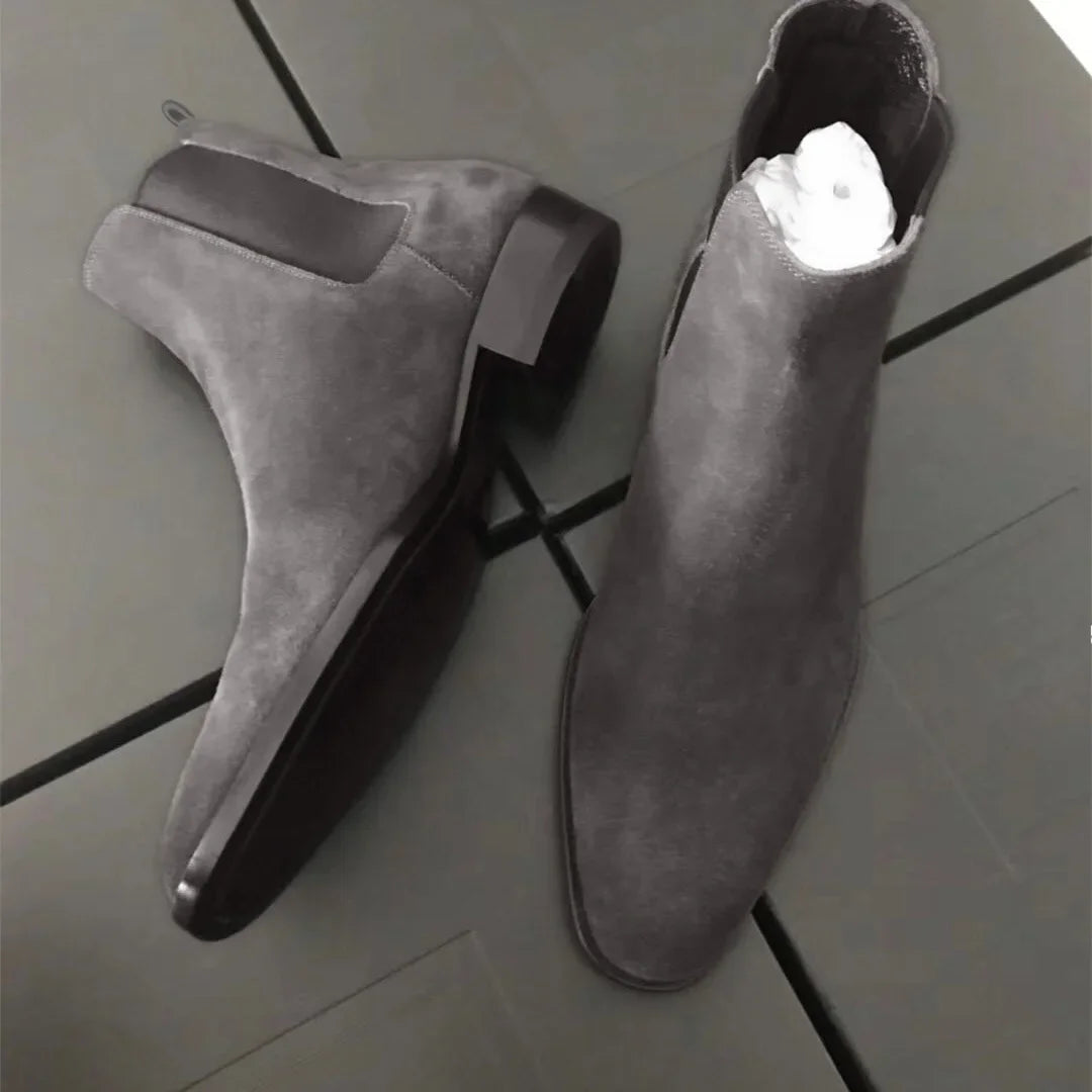 Designer Men Chelsea Boots Luxury Velvet Men's Ankle Boots High Quality Suede Leather Shoes for Men Dress Boots Botas de Hombre