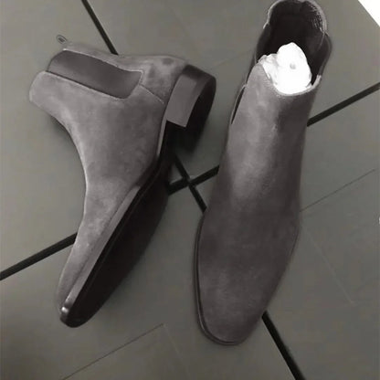 Designer Men Chelsea Boots Luxury Velvet Men's Ankle Boots High Quality Suede Leather Shoes for Men Dress Boots Botas de Hombre