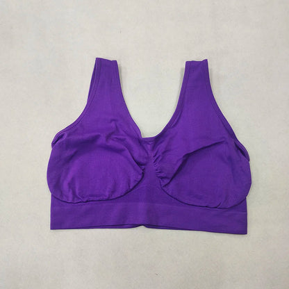 Women Sports Bra Without pad Sleep Brassiere Underwear sleep yoga sports bra vest Plus Size Top no sponge insert pad Bralette