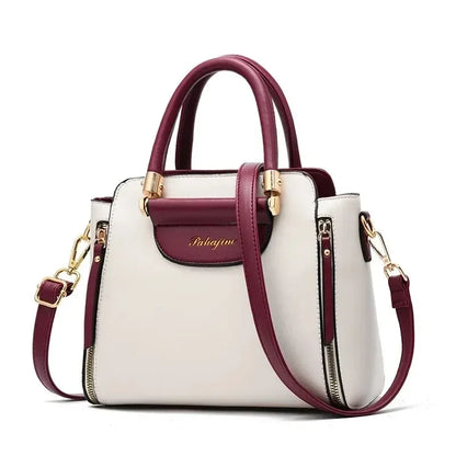Fashion Color Contrast Handbag, Stitching Striped Crossbody Bag Women's Elegant Office & Work Purse