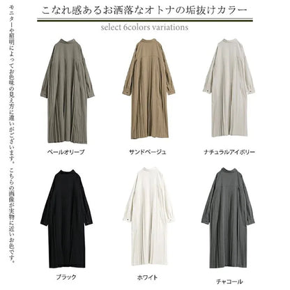 Spring Long Shirt Dress A-line Women's Dress Elegant Pleated Long Sleeve Casual Dresses Female Fashion Oversize Ladies Clothes