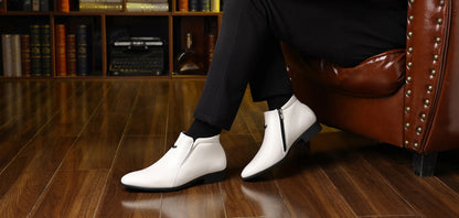 Retro Men Ankle Boots Luxury High-top Men Leather Shoes High Quality Non-Slip Motorcycle Boots Fashion Zipper Men Boots Big Size