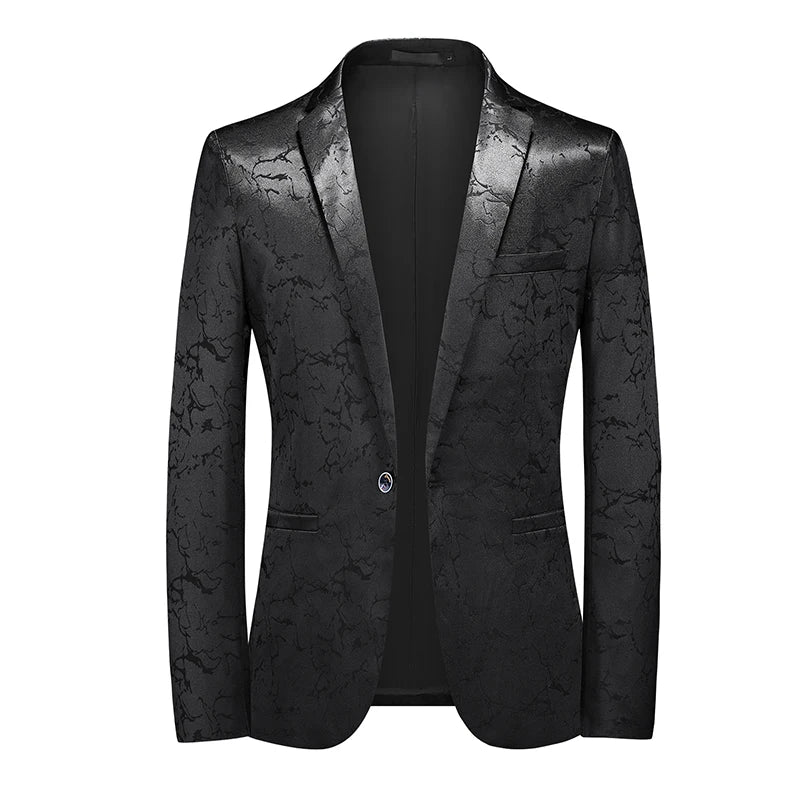 2024 New Men Business Social Suit Jacket Summer Male Single breasted Thin Dress Male Jacquard Blazers Coats