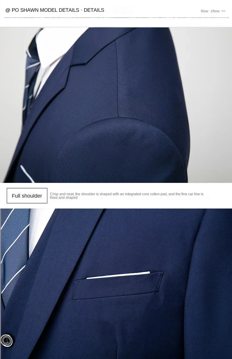 Elegant Suits For Men Wedding 3 Pieces 2 Set Luxury Fashion Classic Full Jackets Vest Pants Blazers Outfit 2024 Formal Costume