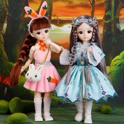 30cm Bjd Dolls Princess Full Set 1/6 Anime Bjd With Clothes 23 Joint Movable Body 3D Eyes Girls Dress Up Birthday Gifts Toys