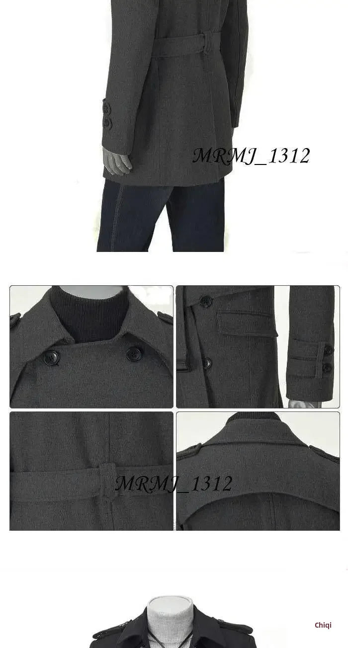 New Arrival Autumn/winter Men's Korean Style Overcoat Fashionable Shoulder Length Medium-length Row Button Woolen Overcoat