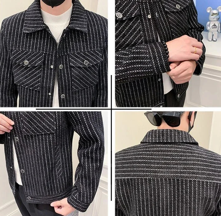 Spring Autumn Jacket for Men Winter Sales Of Striped Man Coat Fast Delvery New In Trendy Stylish Cheap Sale Vintage Casual Deals