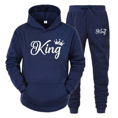 2023 Y2k Style Long Sleeve Hoodies Set Women Men Couple Sweatshirt Hoodies Trend Lover Tracksuit Queen King Printed New Fashion